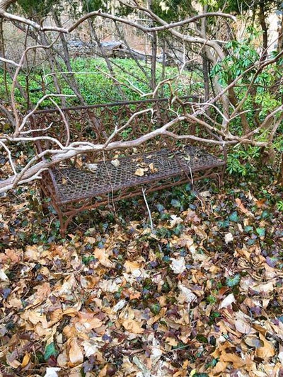 About two years ago we found an old 19th century goth victorian bench on the property!